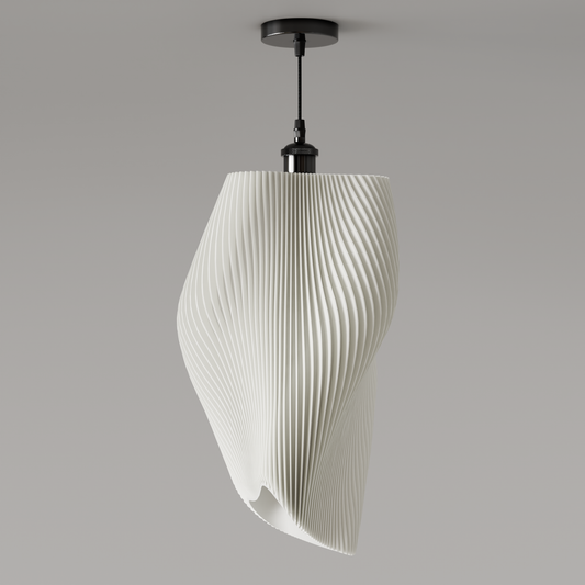 3D-gedruckte Helios Hängelampe mit organischem Origami Muster